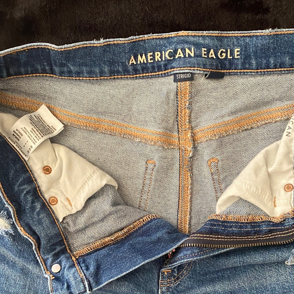 American Eagle High-Rise Baggy Straight Jeans - Blue like new!